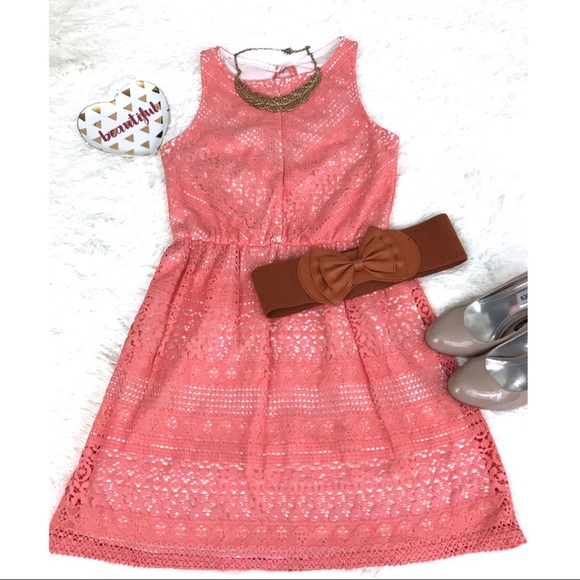 2 for $20 Ruby Rox Coral Lace Sleeveless size S - Picture 1 of 4